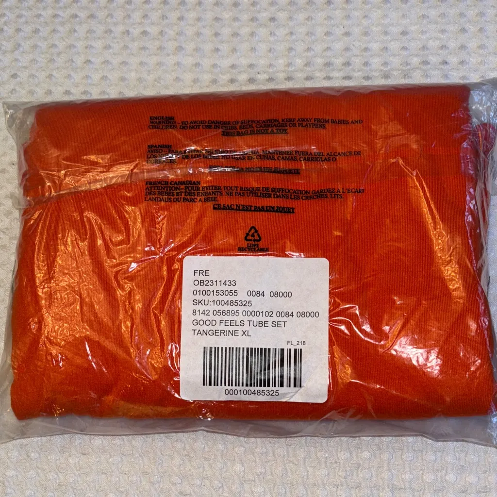 NEW! FREE PEOPLE Good Feels Tube Set XL Orange Strapless Top Maxi Skirt Dress - Image 10