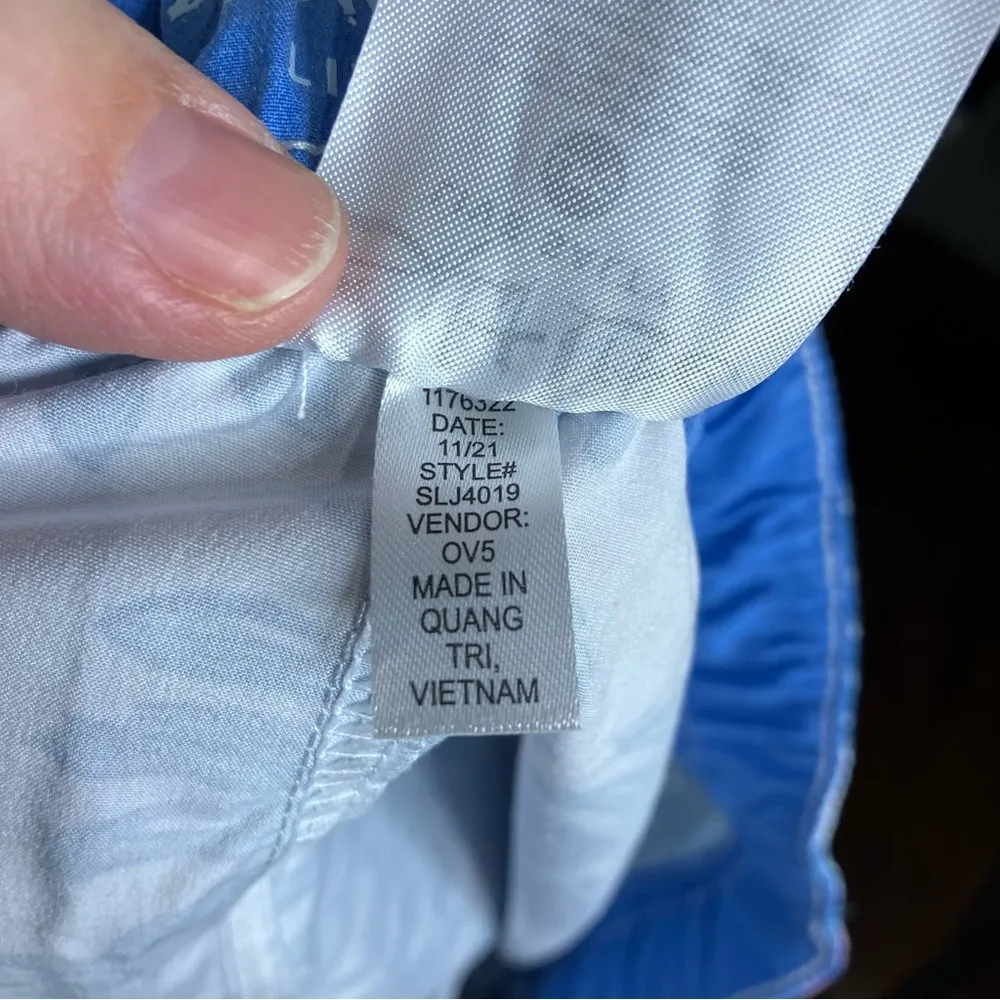 Salt life tropical Hawaiian shorts women’s size large blue white coral - Image 7