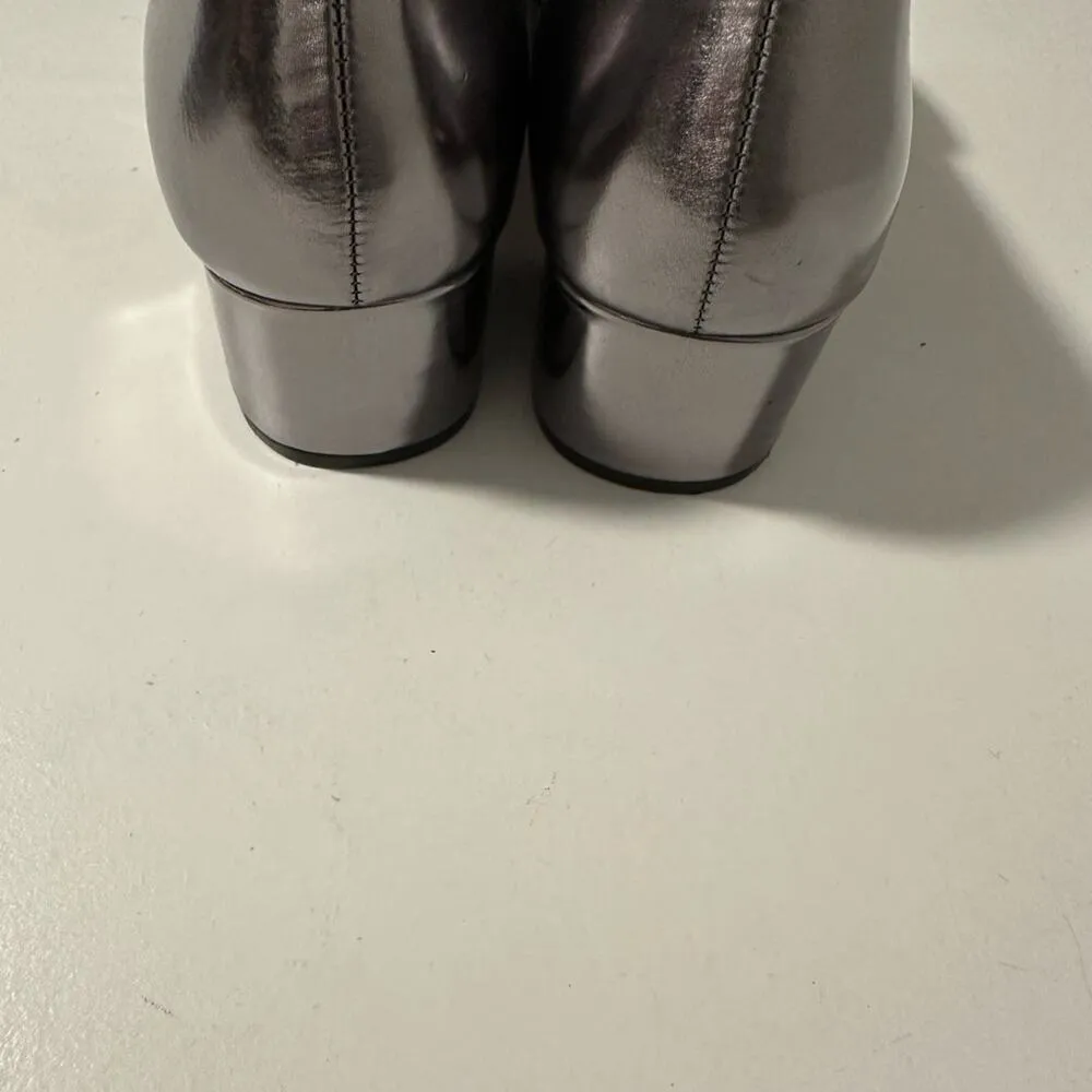 BOTKIER Silver‎ heeled loafers Size 8.5 Slip On Preppy - Image 3