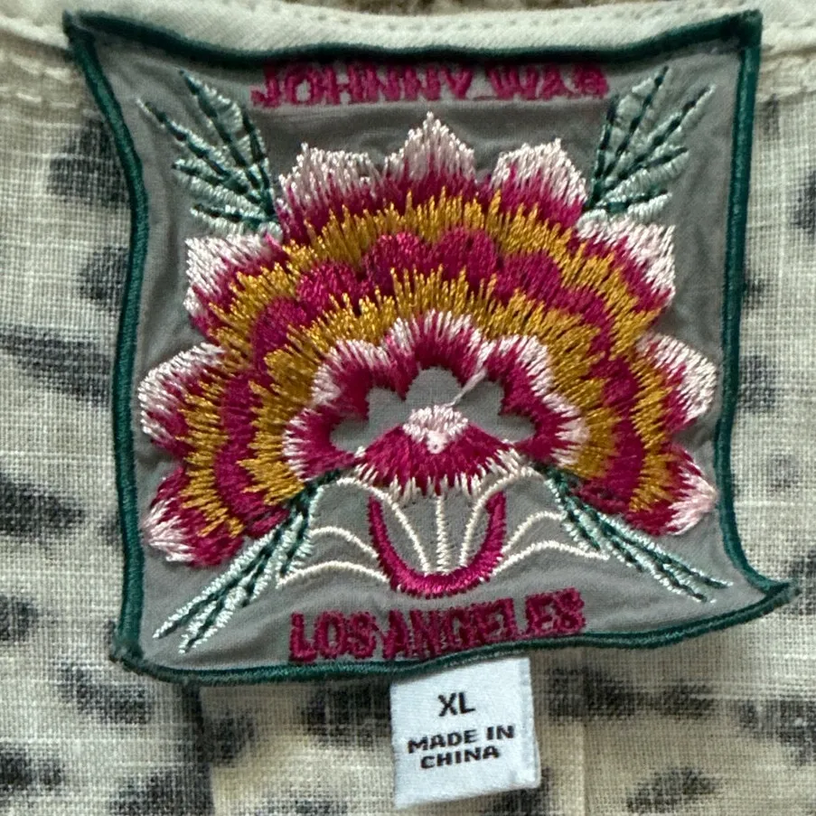 Johnny Was Maisie Easy Button Linen Embroidered Tunic Dress Multicolor Size XL - Image 8