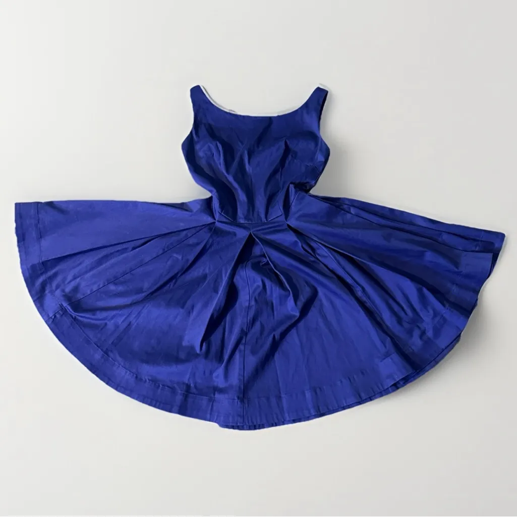Trashy Diva Audrey Dress 1950's Navy Blue print XS 2 Fit & Flare‎ Swing - Image 2