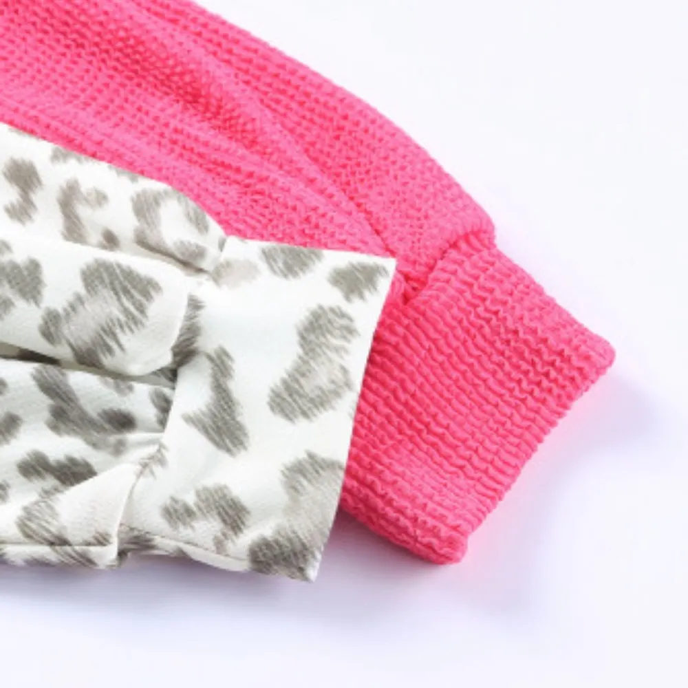 NEW Leopard Pink Cream & Rust Patchwork Ribbed Long Sleeve Top - Image 10