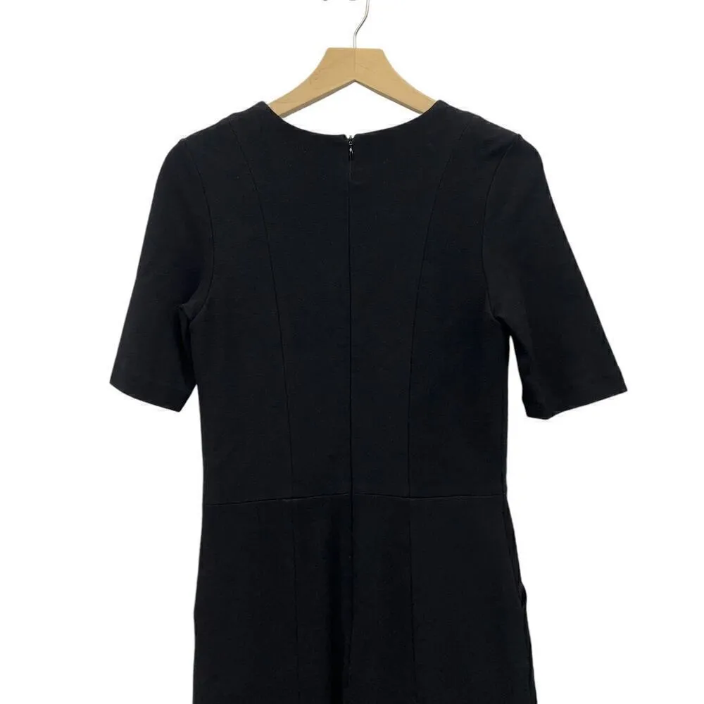 Joseph Elbow Sleeve Sheath Dress in Black size 42 (US 10) - Image 3