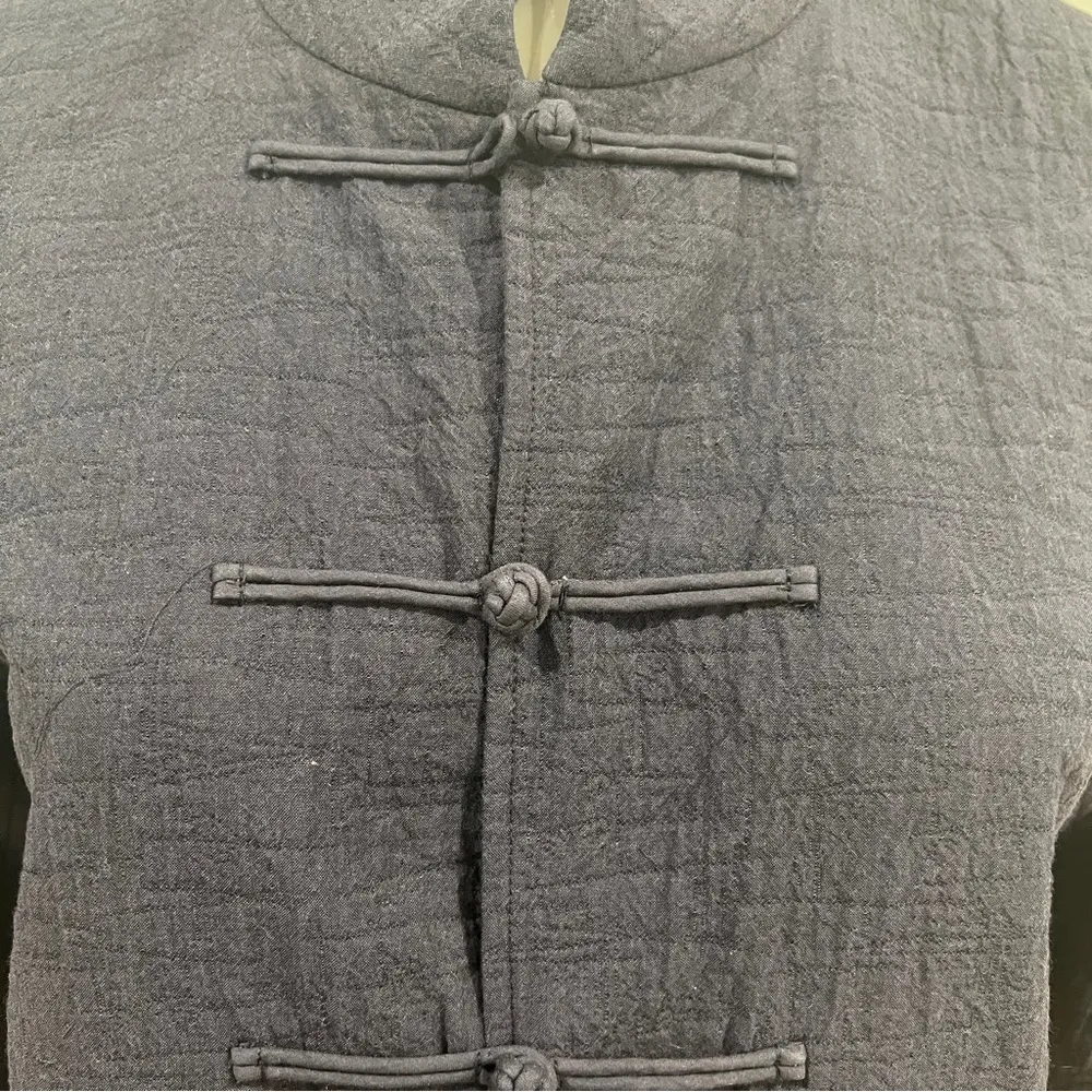 Eileen Fisher Tencel Blend Frog Closure Button Jacket - Image 4