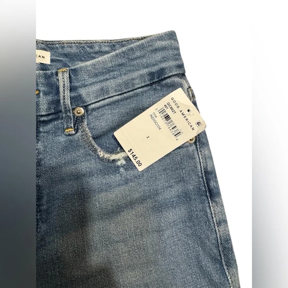 Good American Good Classic Distressed Jeans Size 2 / 26 NWT - Image 5