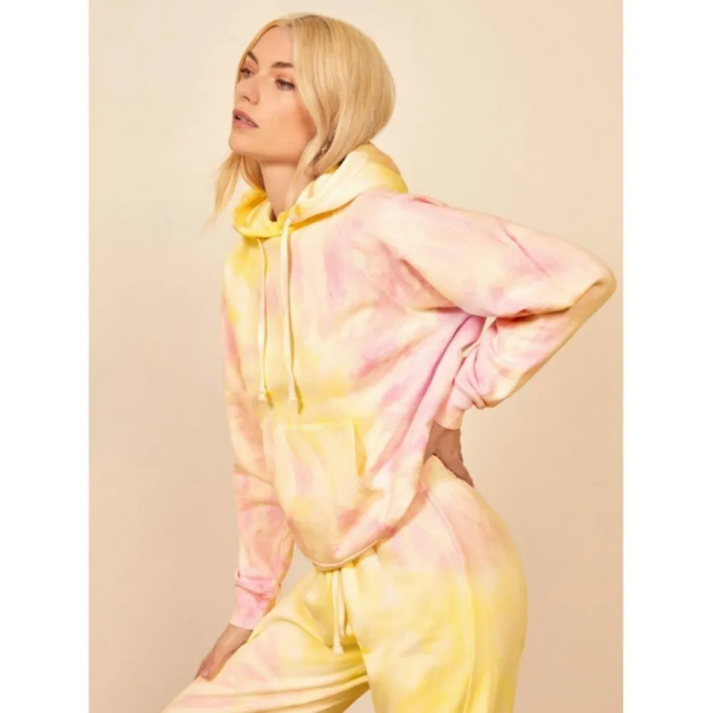 💕REFORMATION💕 Tanner Classic Hoodie  Creamsicle Pink Yellow Tie Dye XS NWT - Image 3