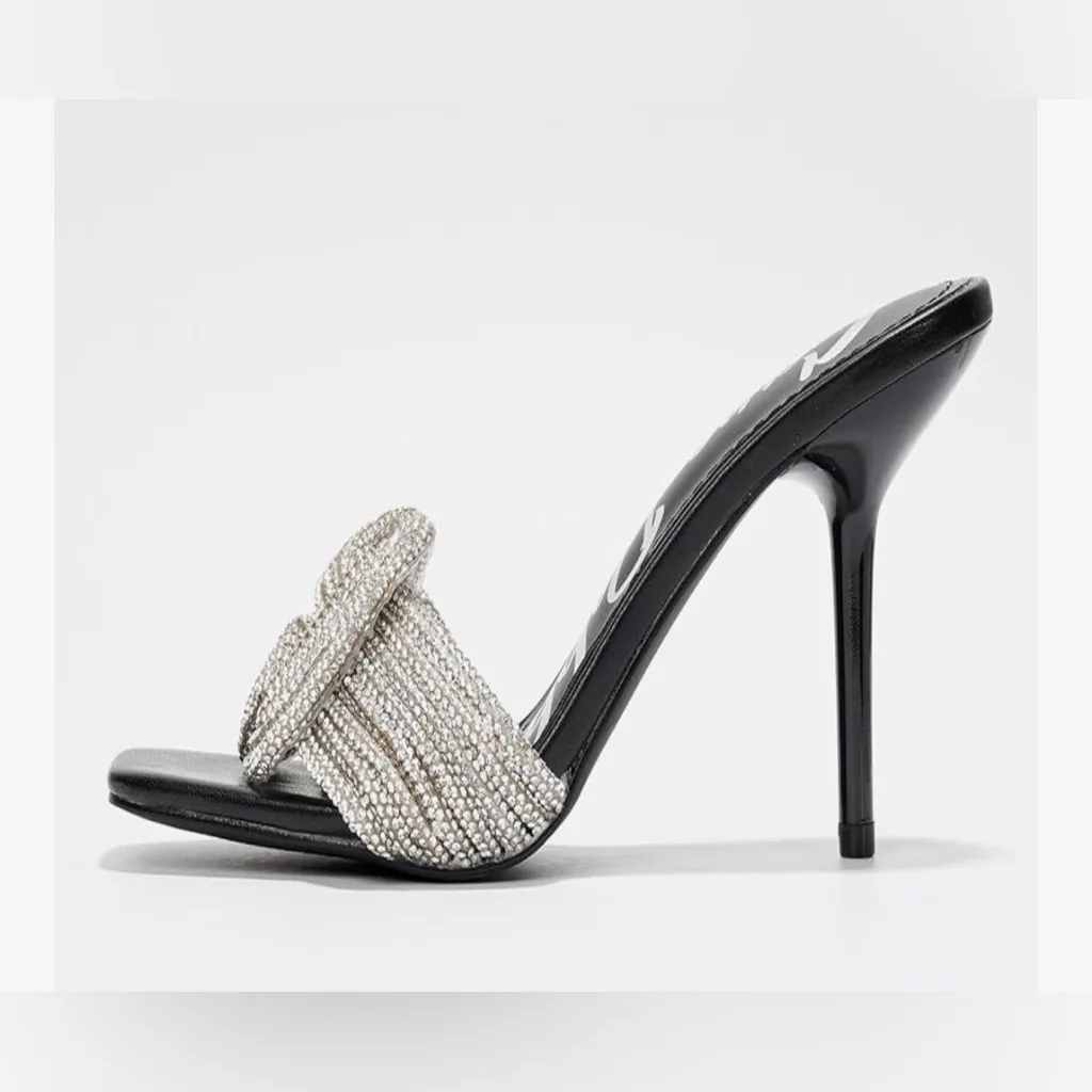 NEW Cape Robbin Stiletto Heels Rhinestone-Embellished Knot & Open Toe (Flynn) 7 - Image 2