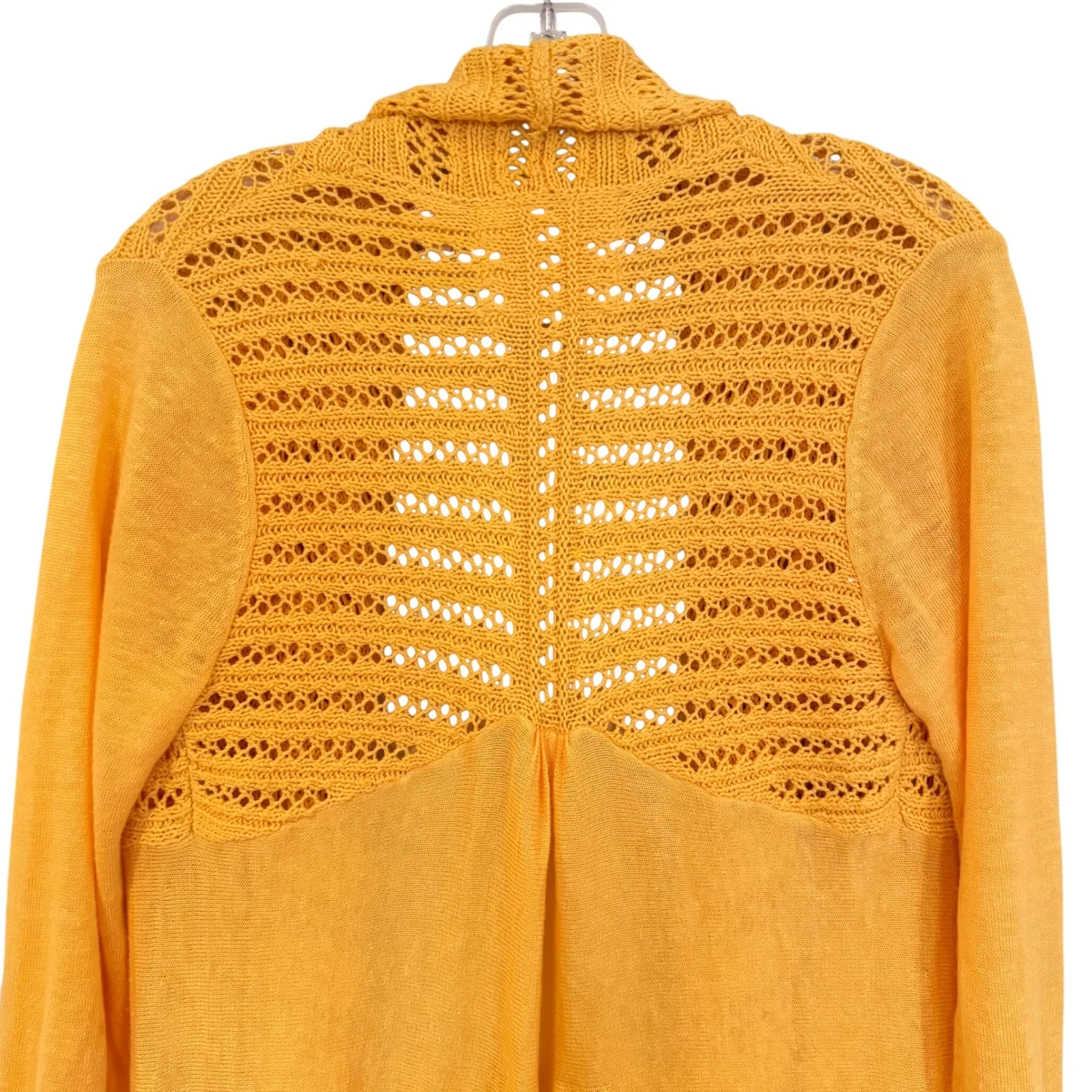 Angel Of The North Anthropologie Visionary Cardigan Women's Small Yellow Crochet - Image 6