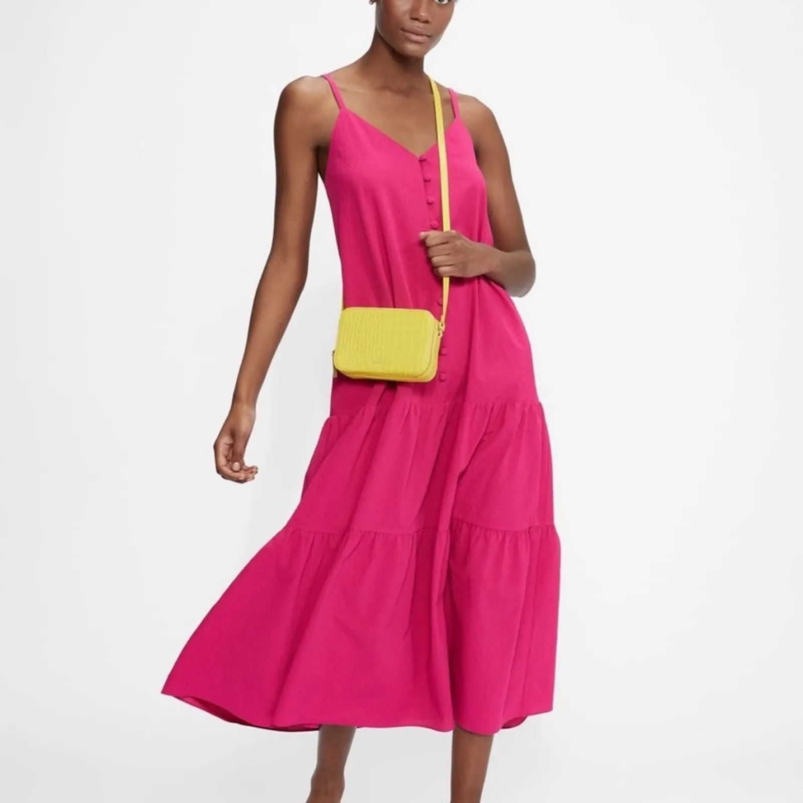 NWT Ted Baker London Luaan‎ Button Through Cami Midi Dress in Pink Size 1 (0-2) - Image 9