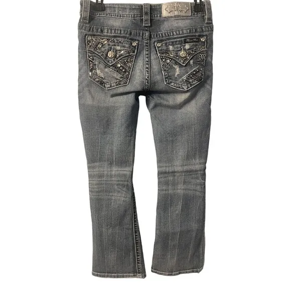 Miss Me Standard Boot Cut Jeans 27 Rhinestones Flap Pockets Stitch styleME3D4BBS - Image 2