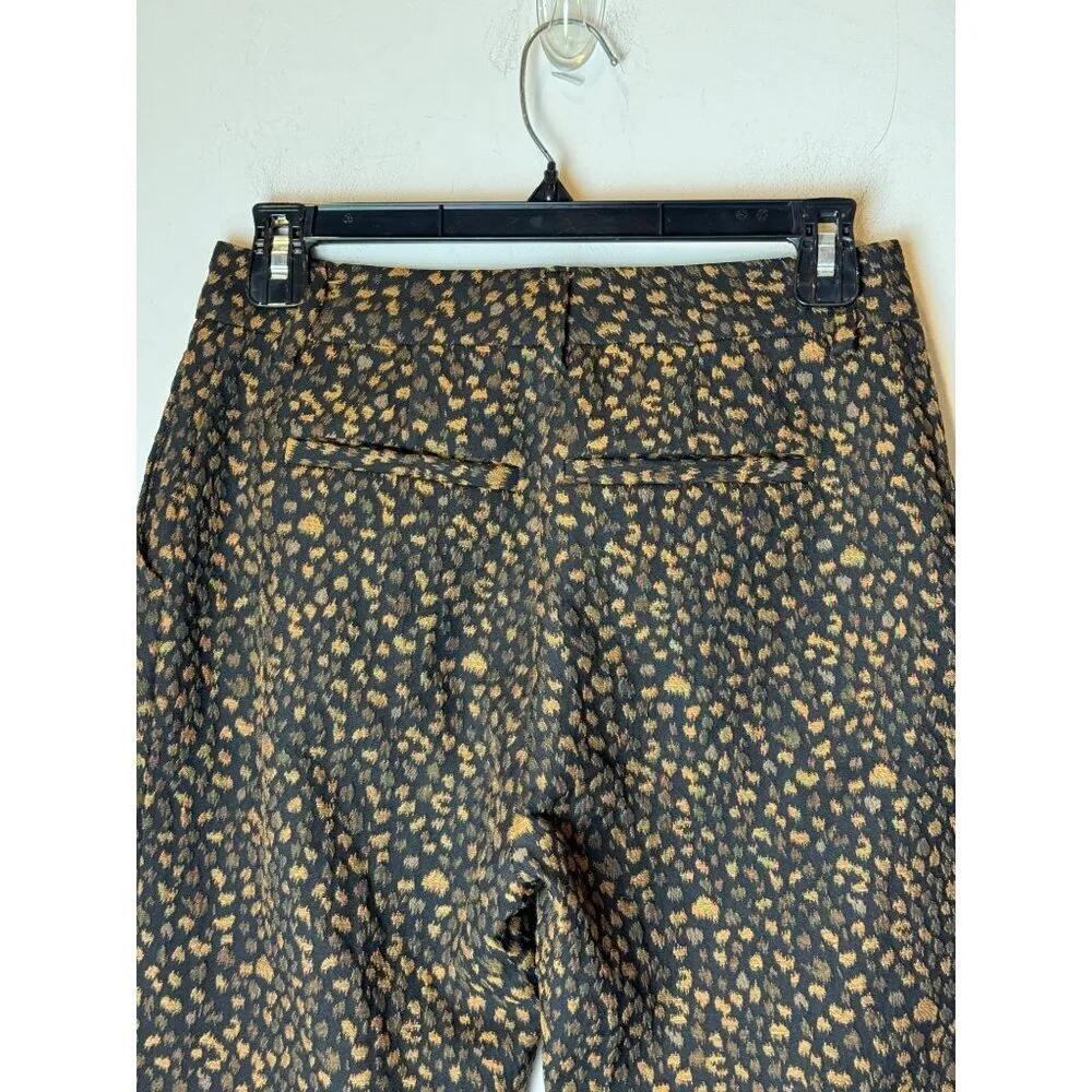 Allen Schwartz‎ Pants Women 0 Black Brown Animal Print Split Hem Flare Trousers - Image 12