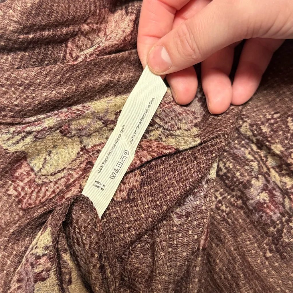 Free People Intimately Patterned Mini Babydoll Tunic Dress- Size Small - Image 4