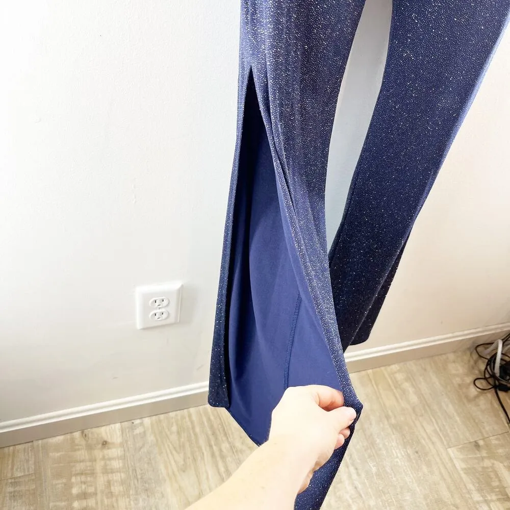 Lucy in the Sky Shimmer Crop Tank Top and Flare Leg Pants Set Blue Shimmer XS - Image 11