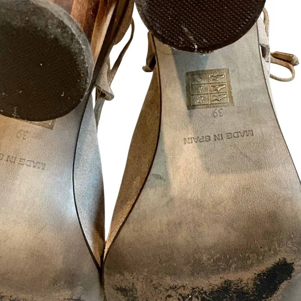 Free People Nouvella Wrap Taupe Heels Taupe, Sz EU39 - Image 14