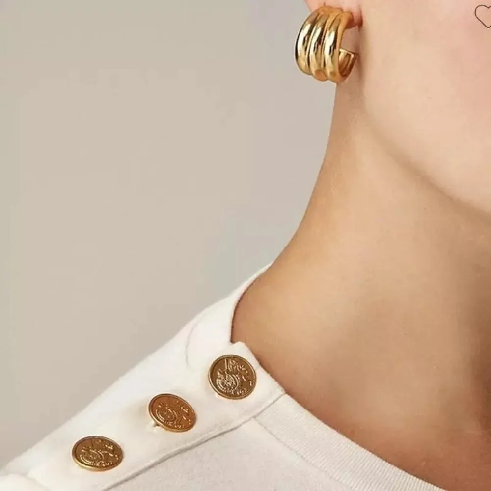 J. Crew Perfect-Fit Long-Sleeve Crewneck T-Shirt With Buttons in Ivory XXSmall - Image 6