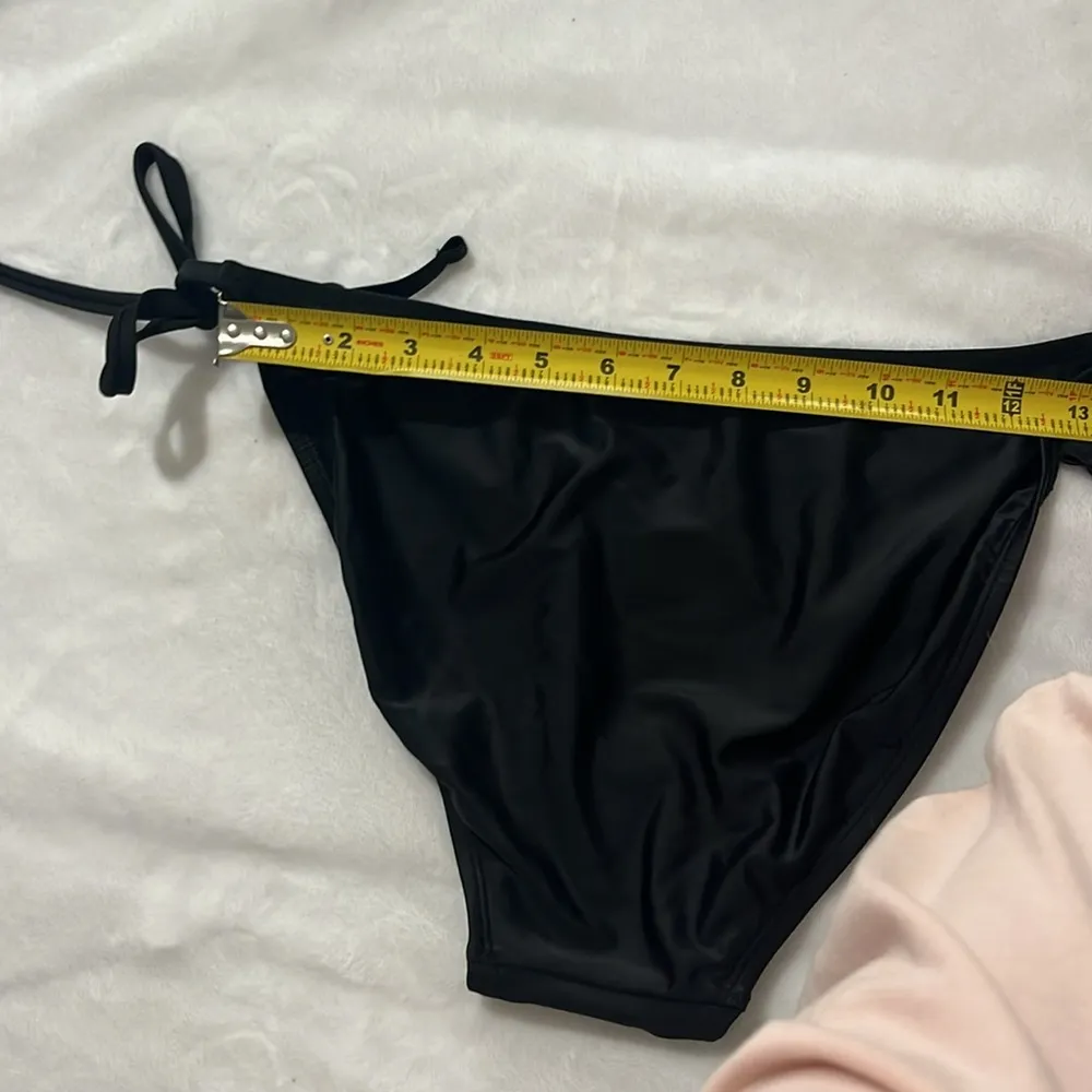 New Shade & Shore Women's Black Side-Tie Medium Coverage Bikini Bottoms Large - Image 8