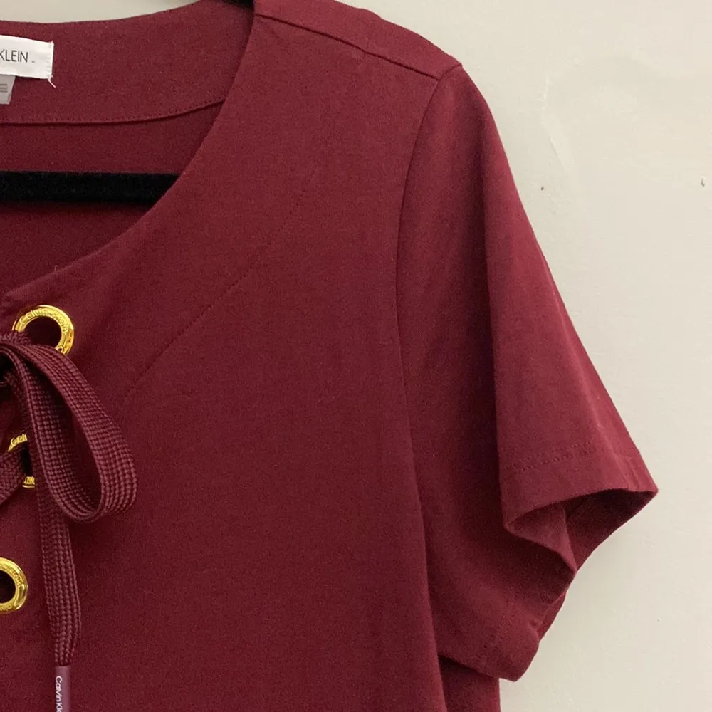 Calvin Klein womens burgundy dress size L - Image 6
