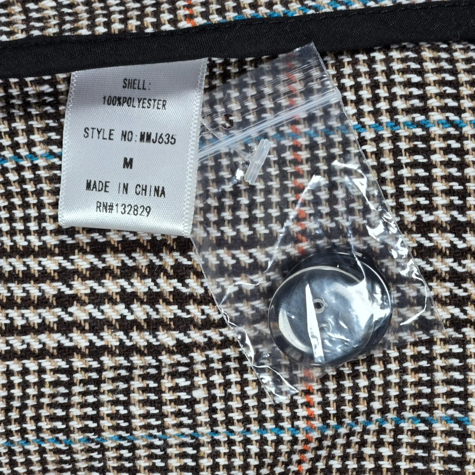 Miou Muse Plaid Blazer Women's Size‎ M Double Breasted Longline Oversized Jacket Brown Size M - Image 4