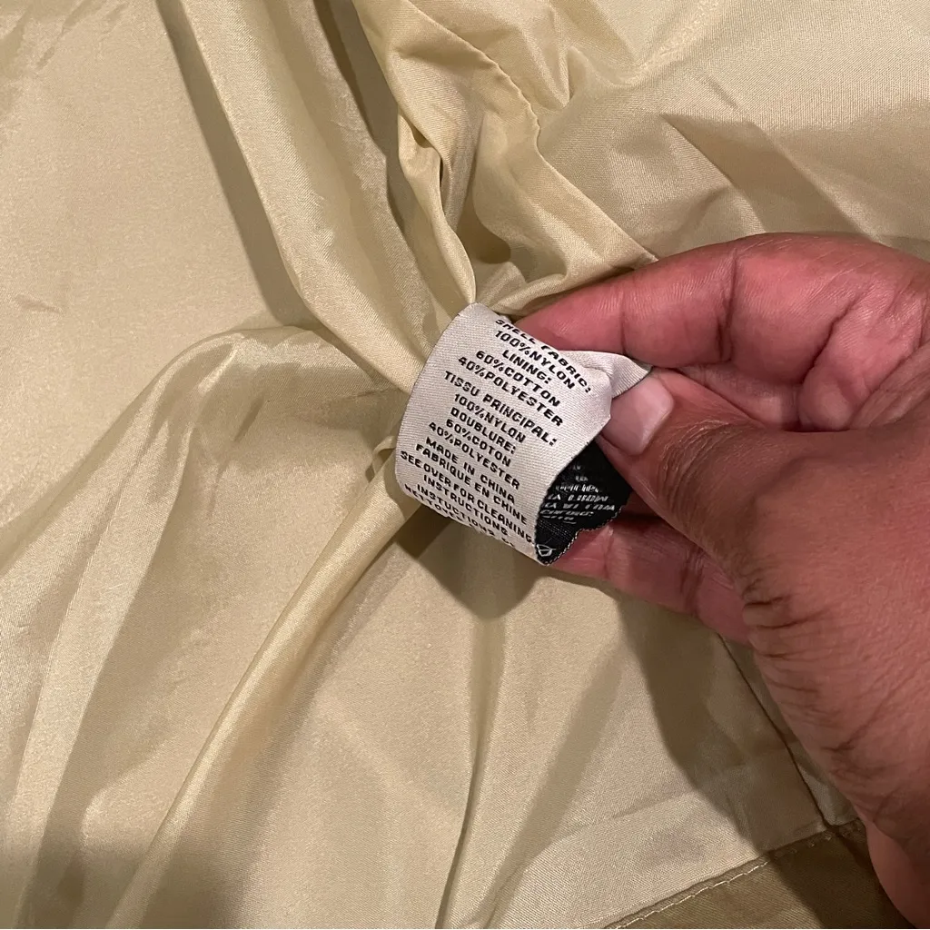 Schott Bros Khaki Nylon Trench Jacket | Size S | Lightweight Outerwear Tan - Image 6