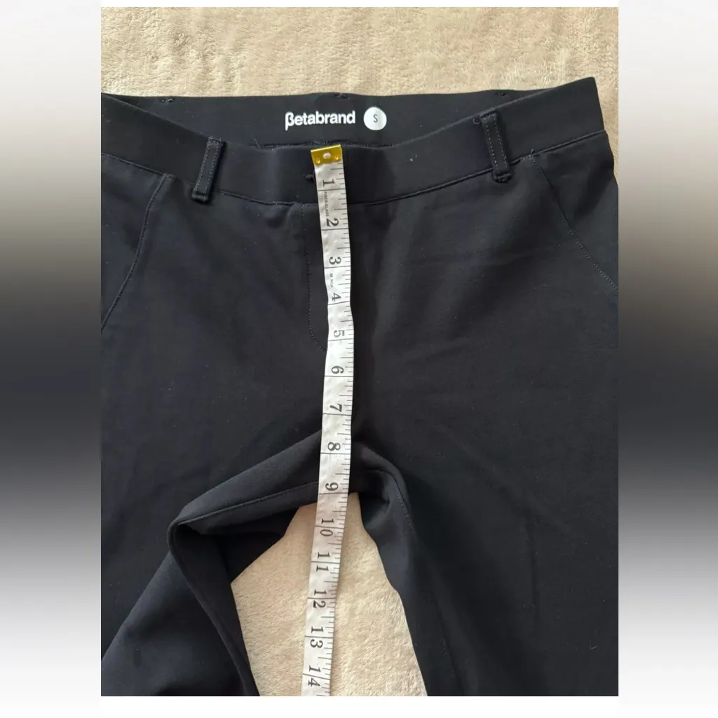 Betabrand Dress Yoga Pull on Pants Black Straight Leg Work Office Size Small - Image 8