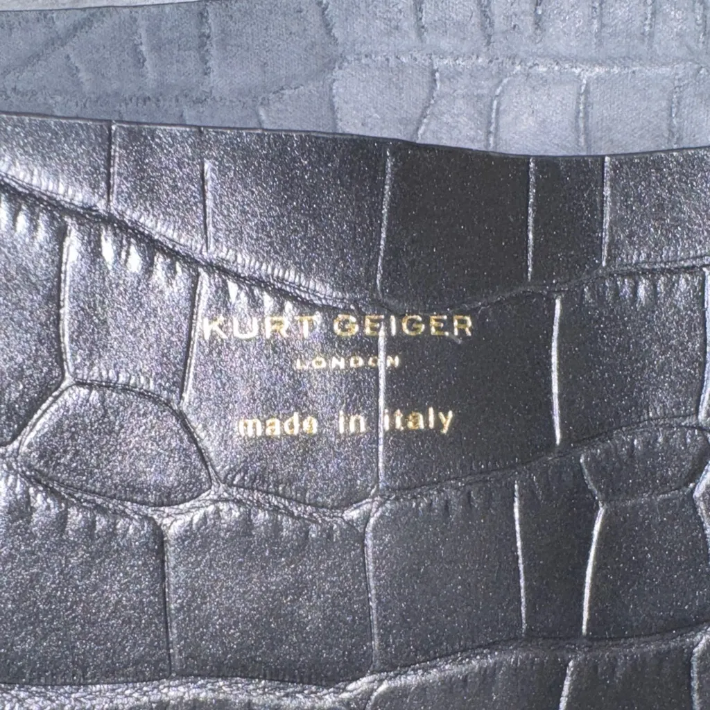 Kurt Geiger London Violet Croc Embossed Leather Tote Black - Image 5