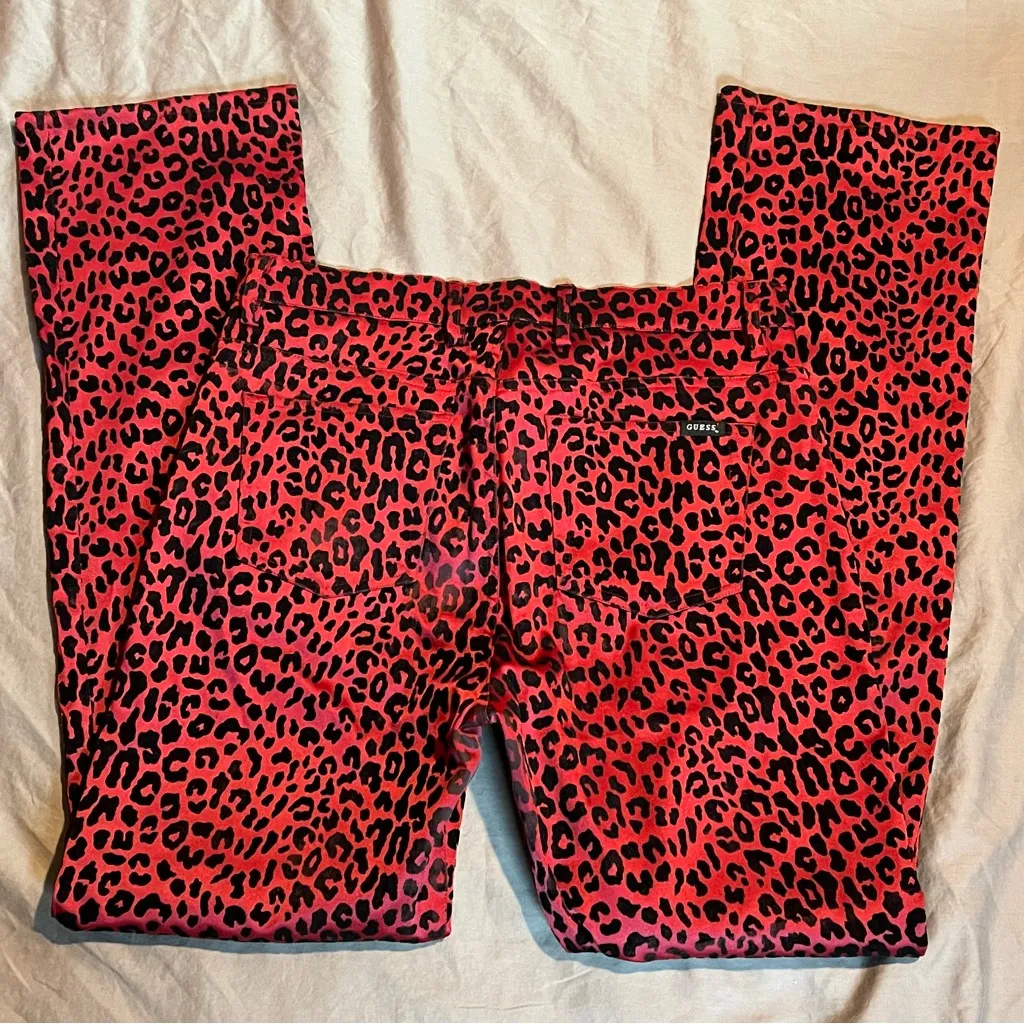 Vintage Guess? Satin/Velvet Pants Sz 31 - Image 4