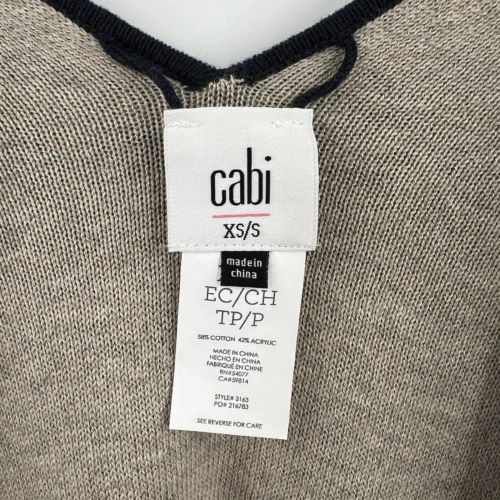 Cabi Open Front Wrap Shawl Reversible Cardigan Sweater Blue Style 3163 Size XS/S - Image 8