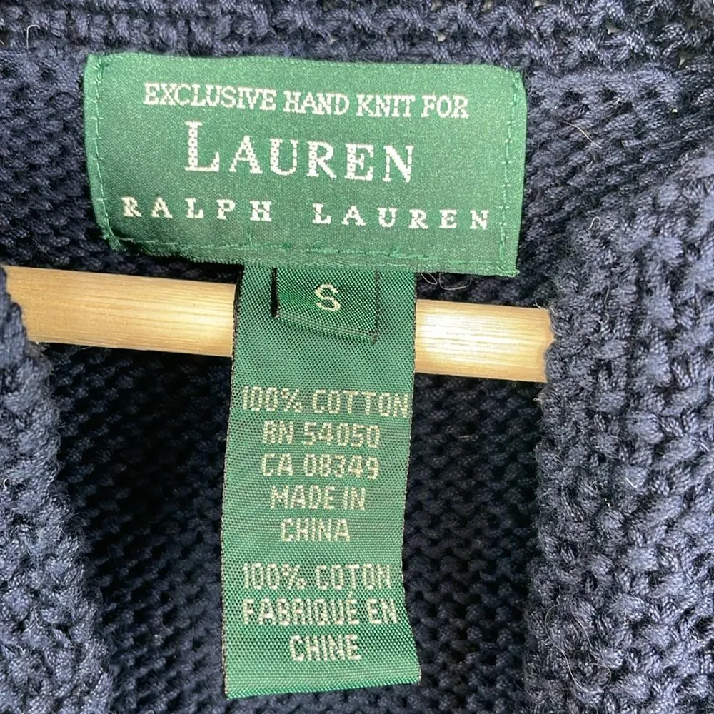 Lauren Ralph Lauren Navy Blue Knit Vest sleeveless cotton size Small - Image 8