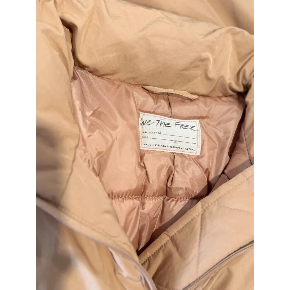 We The Free Womens Jacket Orange Duvet Bomber Full Zip Oversized Puffy Small - Image 6