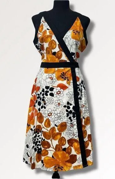 London Times Petites Retro Sleeveless Wrap Dress Bittersweet Multi Sz 10P Floral - Image 1