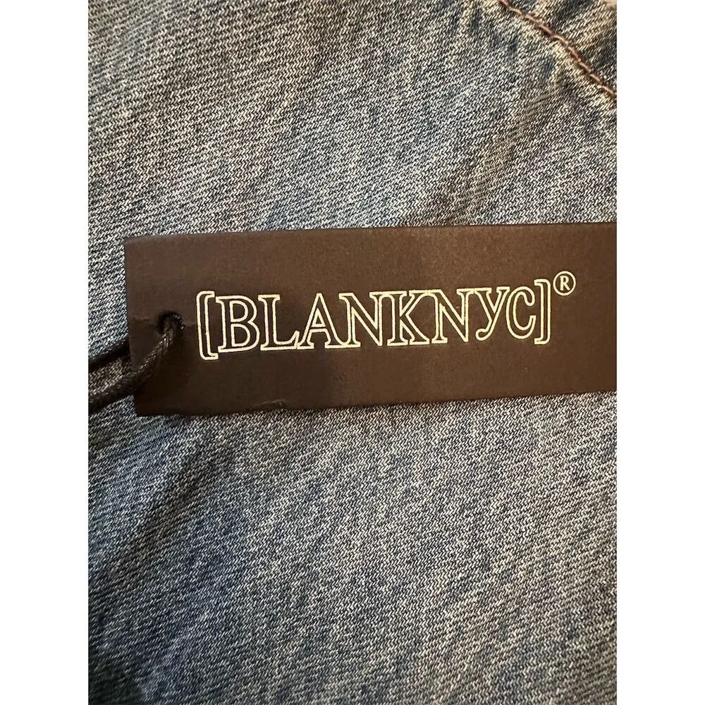 BLANKNYC Women's Distressed High-Rise Straight Leg Jeans Blue Size 28 The Baxter - Image 6