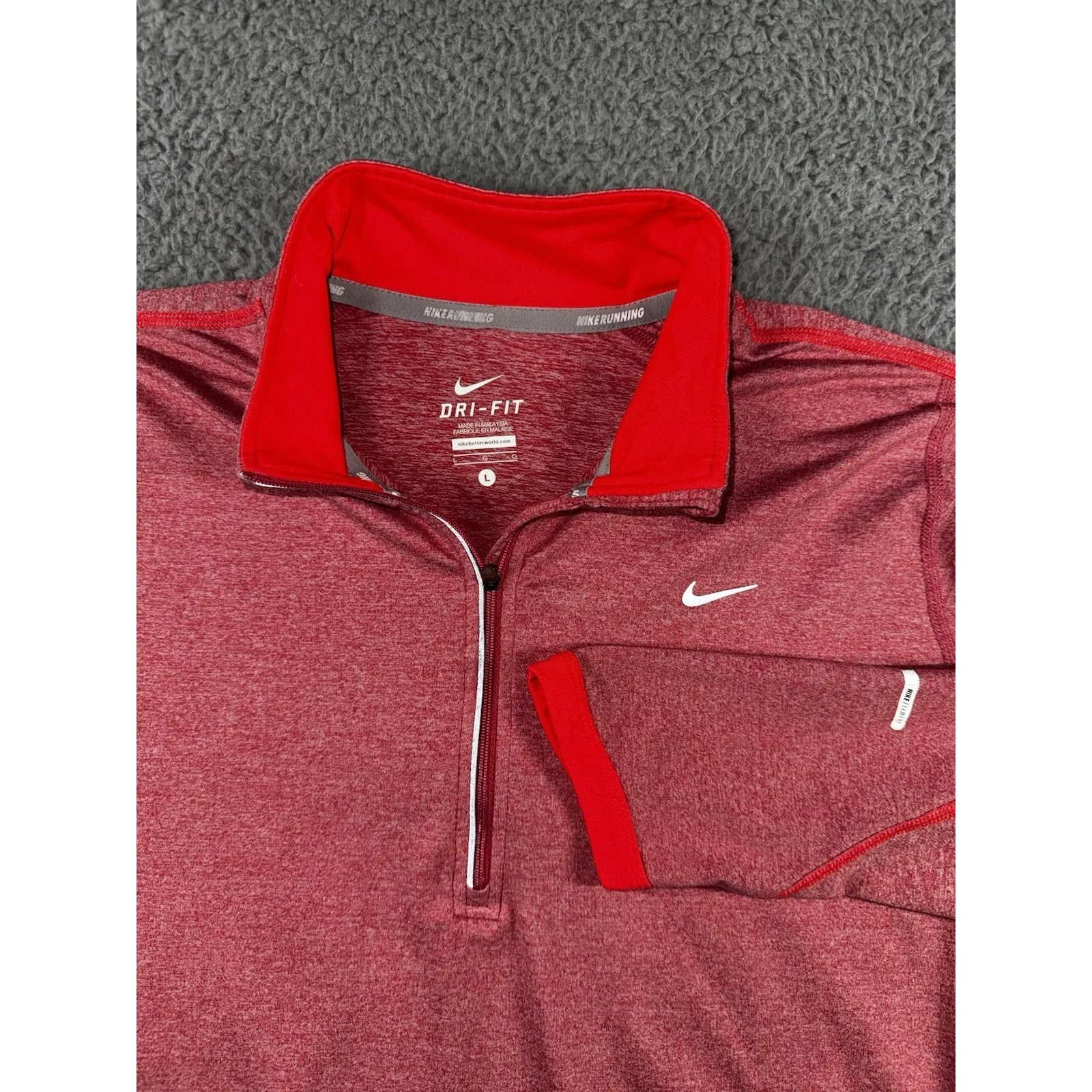 Nike Dri Fit Swift Track Jacket Women Large 1/4 Zip Mock Neck‎ Running - Image 2