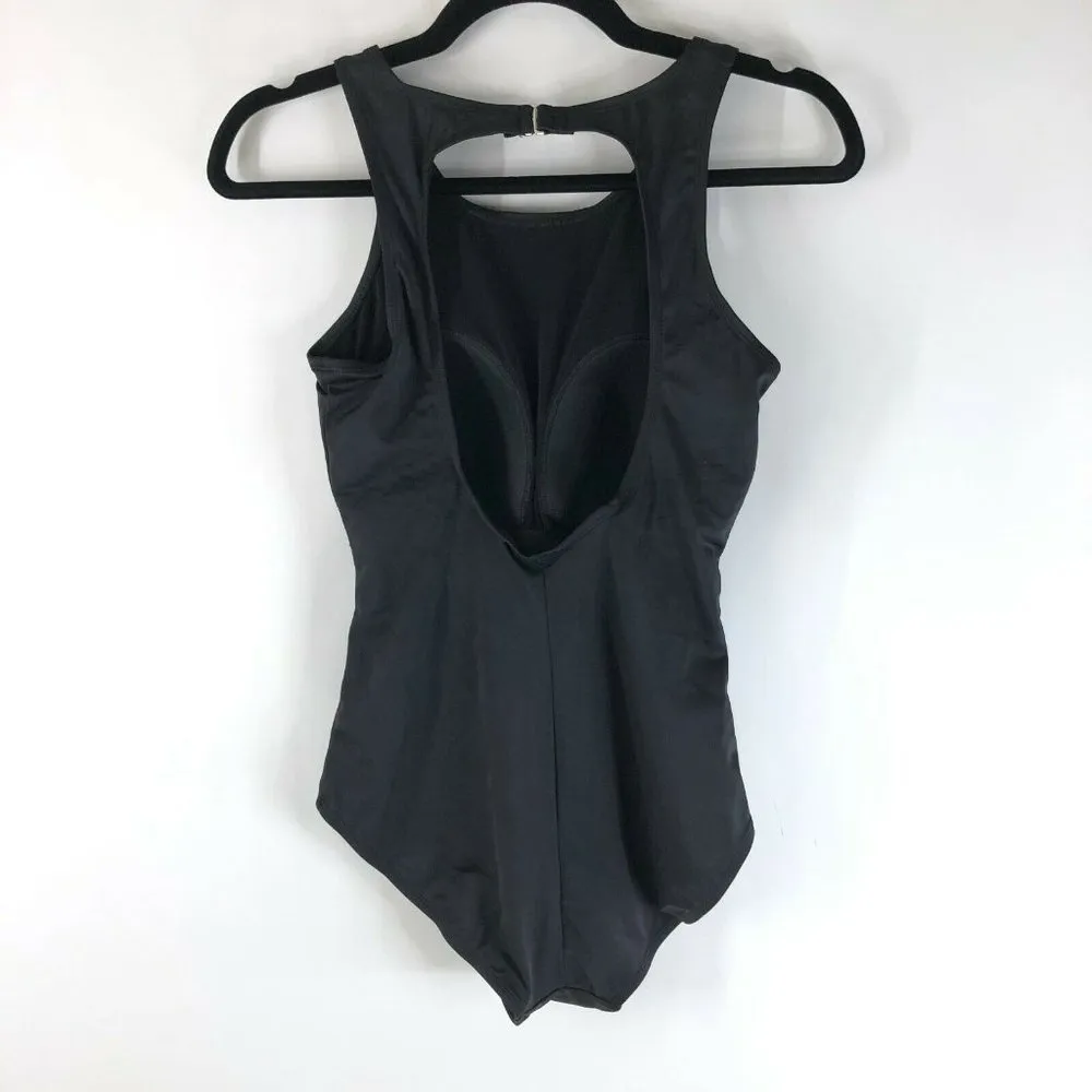Aquabelle Swimsuits for All One Piece Molded Cups Open Back Black Size 10 - Image 2