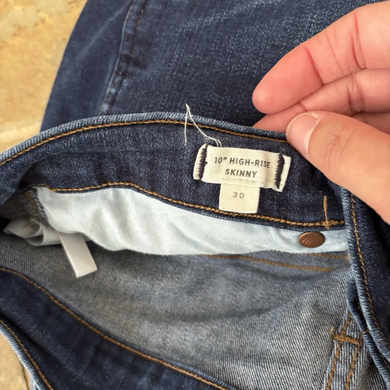 Madewell Jeans Womens Size 30 10” High Rise Skinny Blue Denim Jeans Dark Wash - Image 2