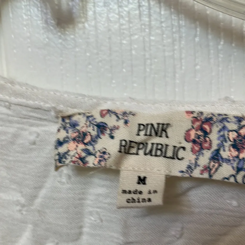 FINAL MARKDOWN Pink republic peasant style top medium - Image 3