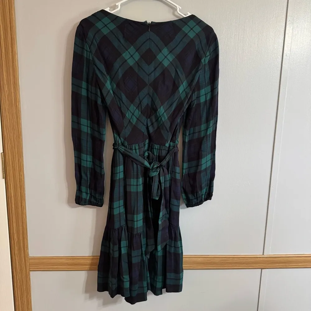 J.Crew Long Sleeve Black Watch Plaid Dress Size 4 - Image 11