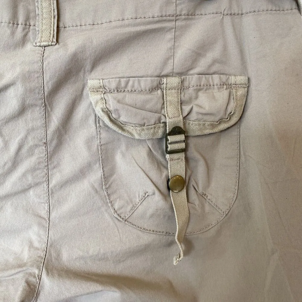 Old Navy 2007 Cotton Blend Cargo Capri Pants Low Waist Straps Stretch Tan 4 - Image 7