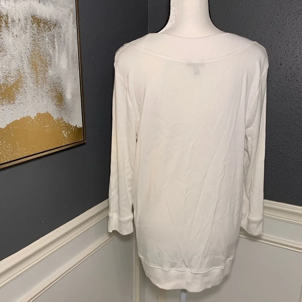 Talbots long sleeve shirt with kangaroo pouch - Image 3