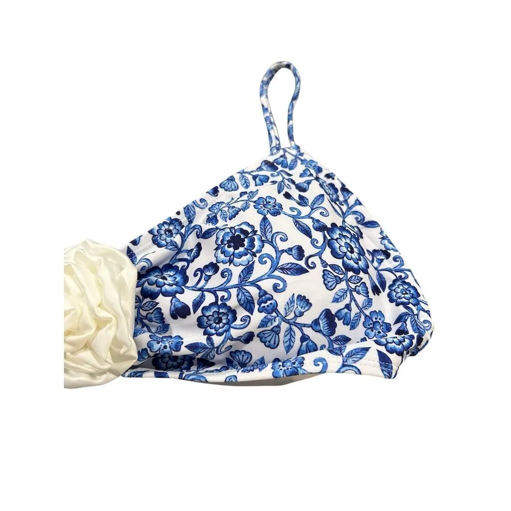 SHEIN Bikini Set 2 Piece Women's Bikini Floral Print Blue Summer Swimwear NEW - Image 5