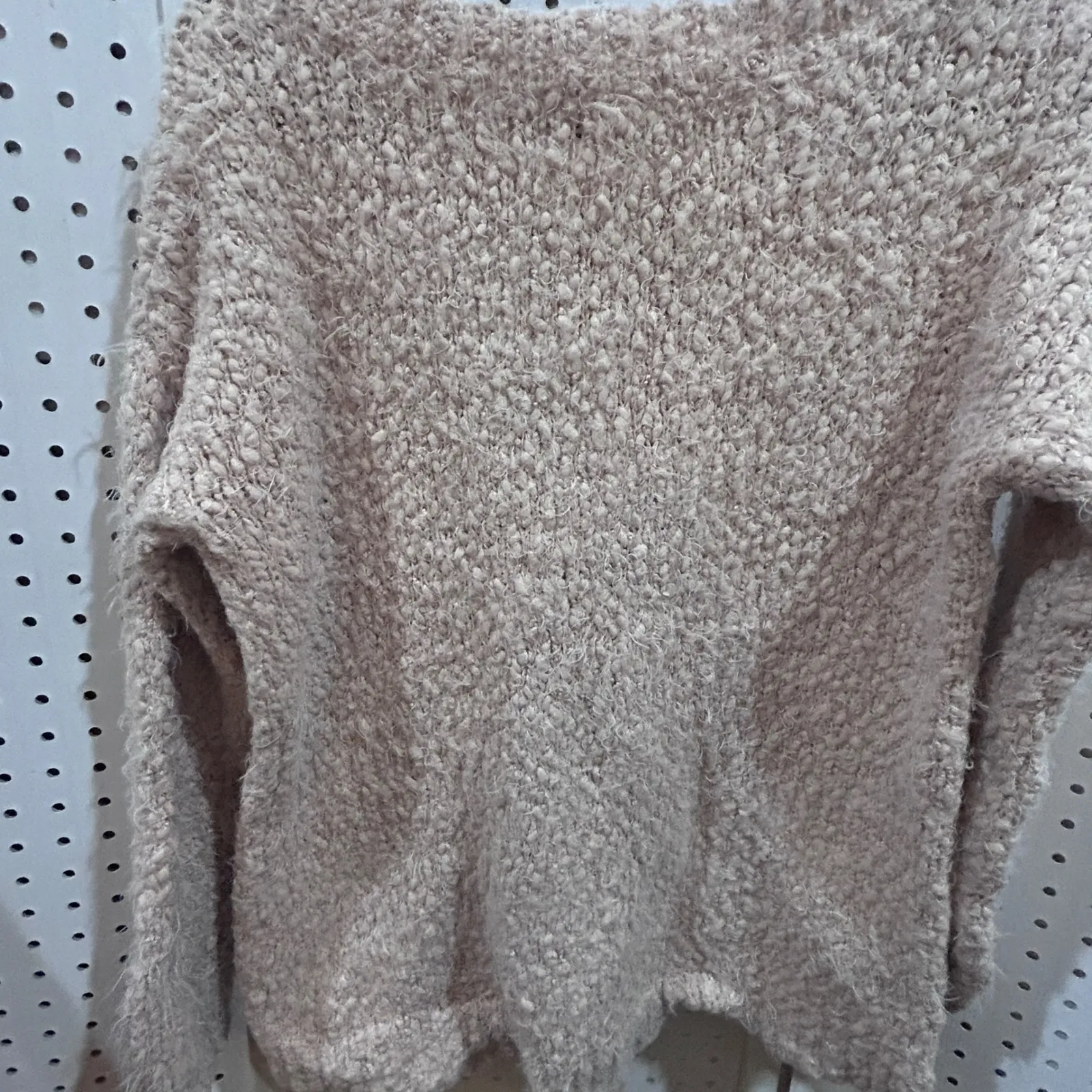 Rhapsody Textured Chenille Knit Sweater Light Pink Loose Fit Cozy Womens L G - Image 6