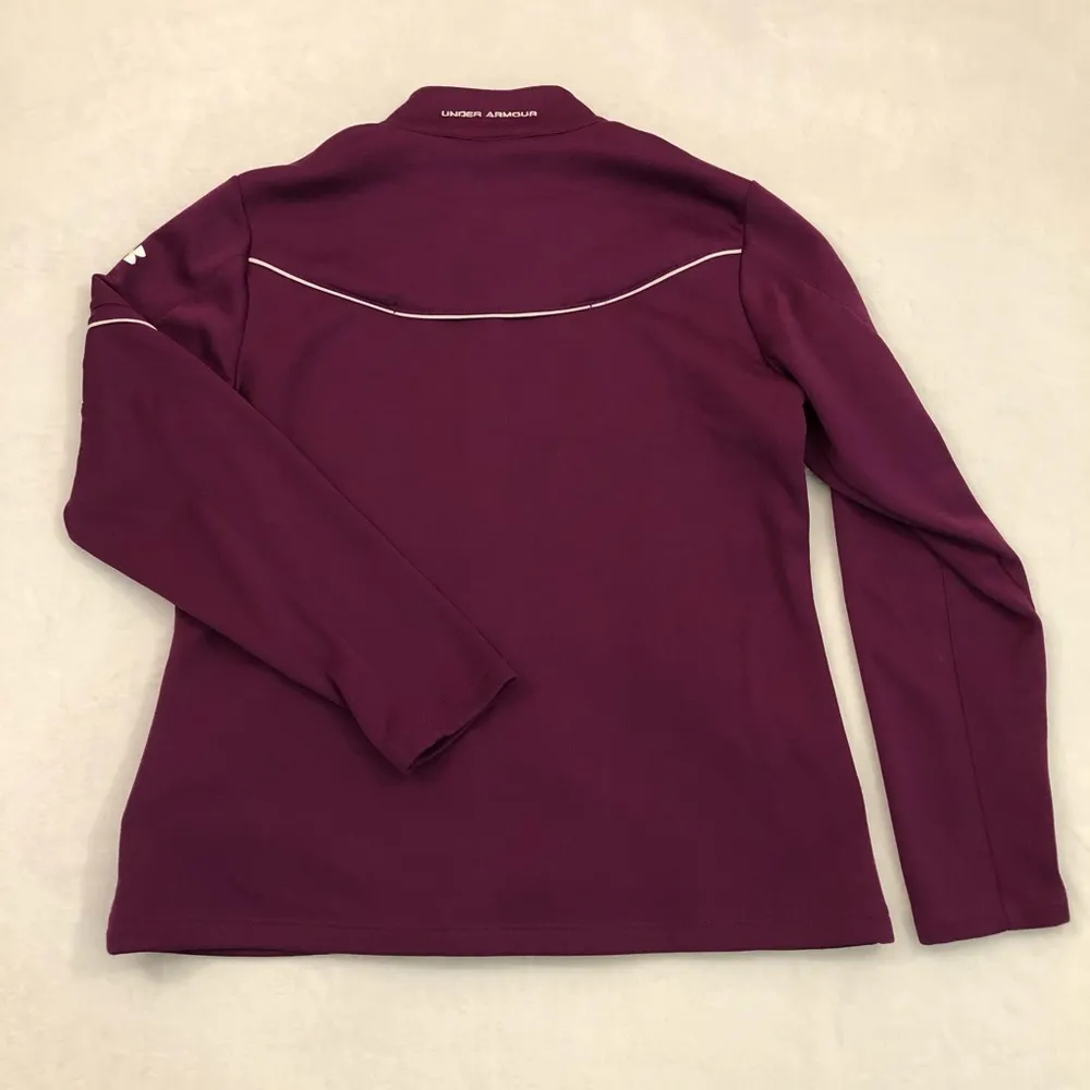 Under Armour Loose Fit Plum Purple Tennis Track Full Zip Eagle Jacket Womens M. - Image 8