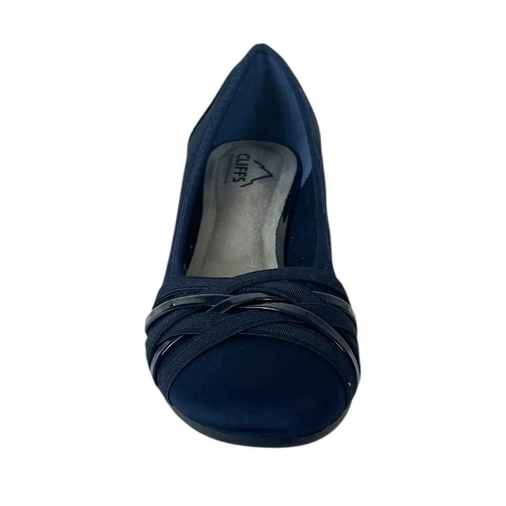 Cliffs New Bowie Wedge Slip On Non Slip Sole Round Toe Navy Blue Women’s Size 8M - Image 2