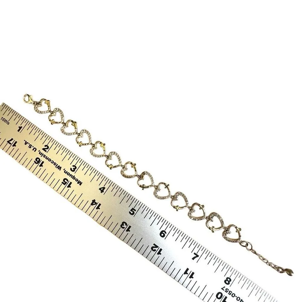 Rhinestone Heart cross Link Bracelet - Image 10