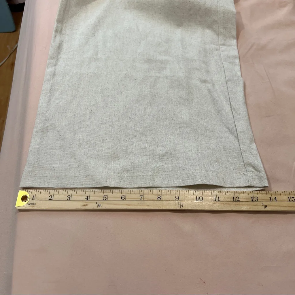 Faeriesty Wide Leg High‎ Rise Beige Linen Blend Side Zip Pants Size 2X Tan - Image 15