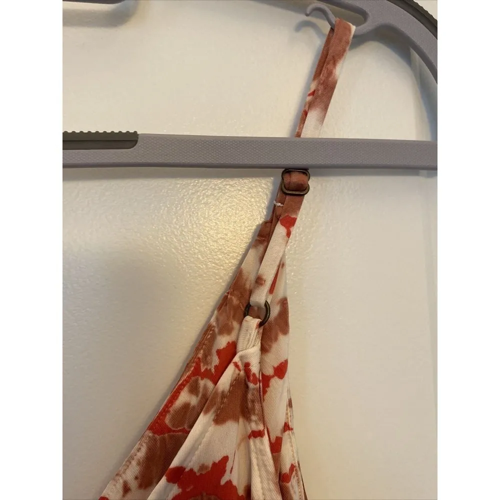 YFB Young Fabulous & Broke Miami Dress V-Neck Ruched Strawberry Boa Tie Dye Sz S - Image 4