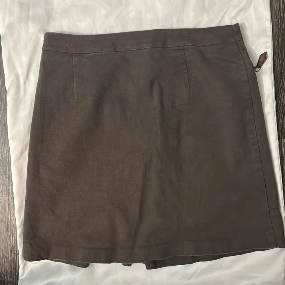 Basic Front Pleat High Waist Mini Skirt Size S Army - Image 6