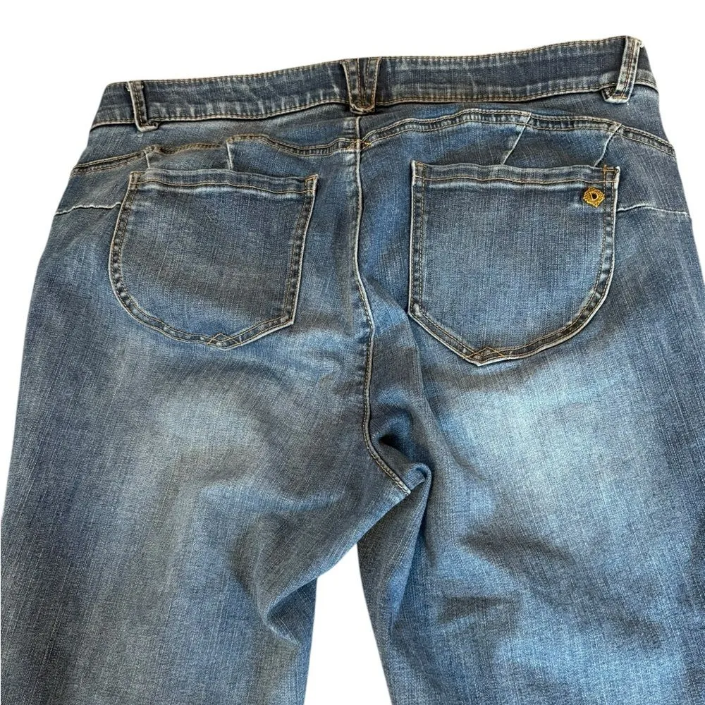 Democracy Ab solution Mid Rise Distress Detail Ankle Skimmer Jeans Womens 16W - Image 6