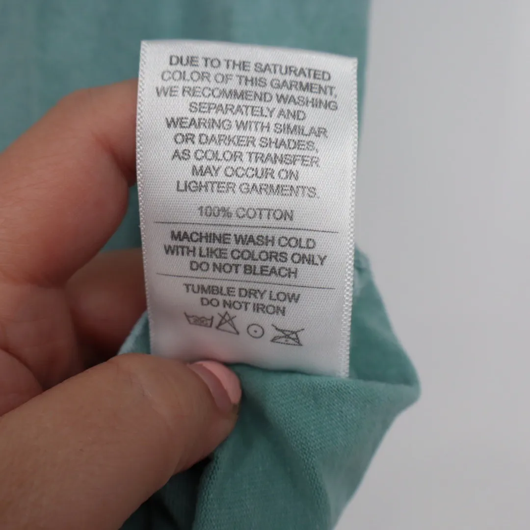 American Giant Teal Washed Cotton Crew Neck T Shirt Size XS Made in USA Green - Image 5