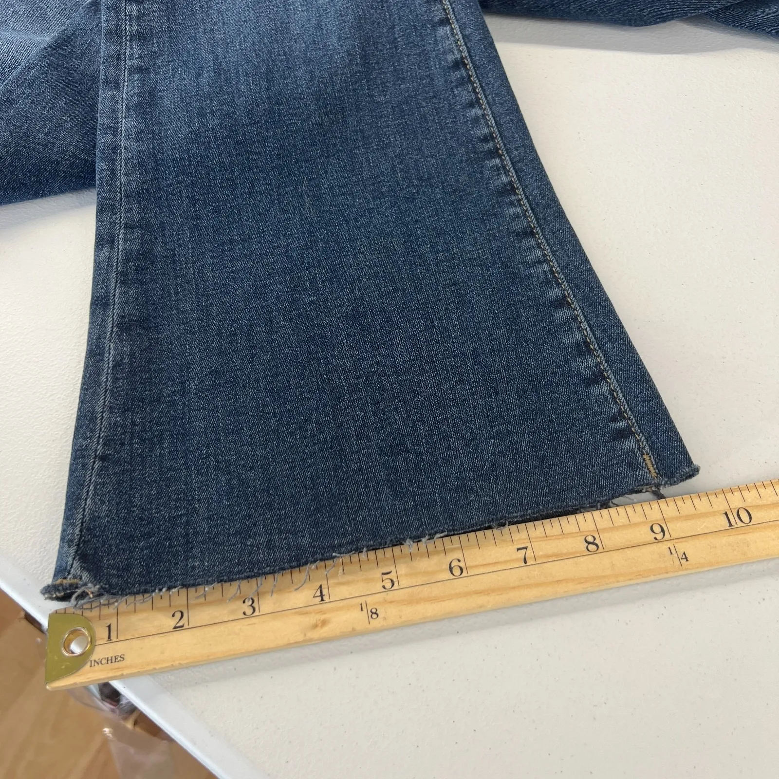 DL1961 Jeans Womens 24 Blue Denim Medium Wash High Rise Bootcut Leg  Cutoff Hem - Image 11