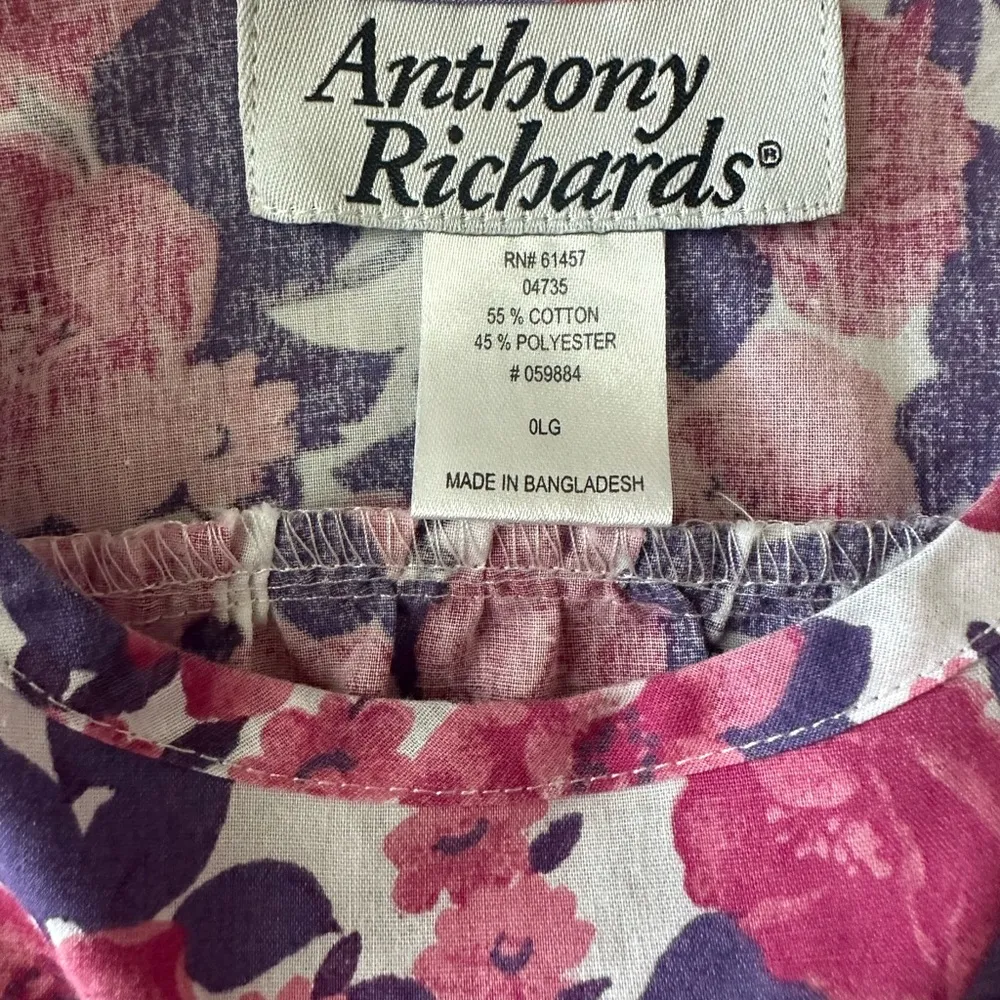 Vintage Anthony Richards Nightgown Women's Size 0LG Pink Floral Print Sleeveless - Image 12